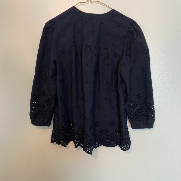 Dark Blue Blouse with cutout details - Picture 2 of 4